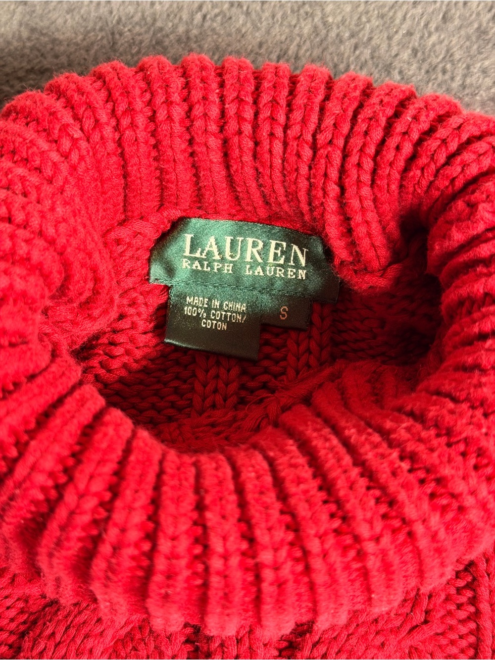 Lot of 3 Ralph Lauren & Orvis Tops: Red Cable Knit Sweater & Tees Sz Small - Picture 5 of 12